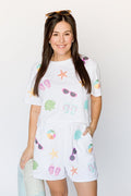 Beach Terry Cloth White Top